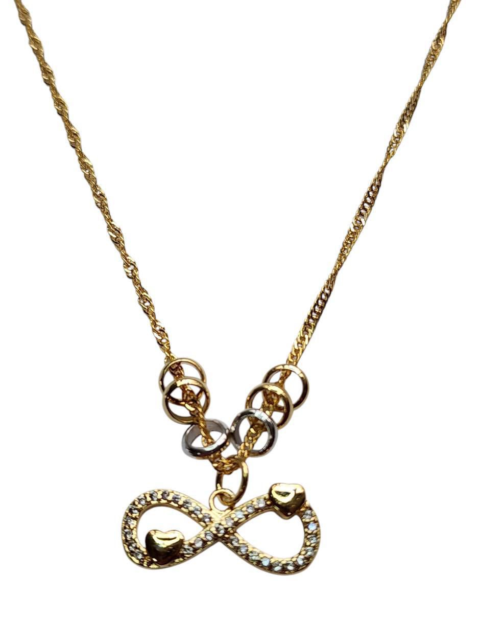 Collar con dije de infinito Limerence By Claudia Herrera de oro laminado 14 K