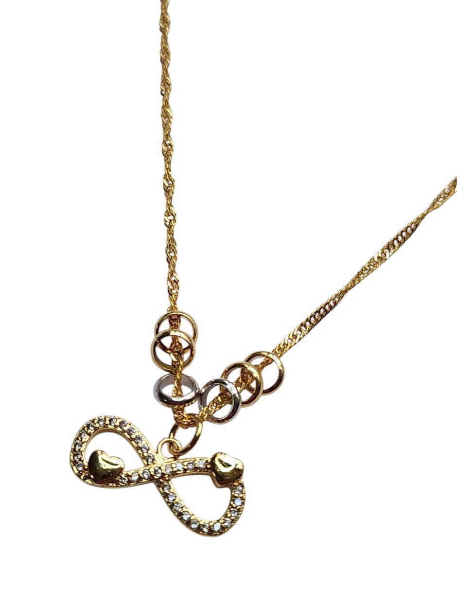 Collar con dije de infinito Limerence By Claudia Herrera de oro laminado 14 K