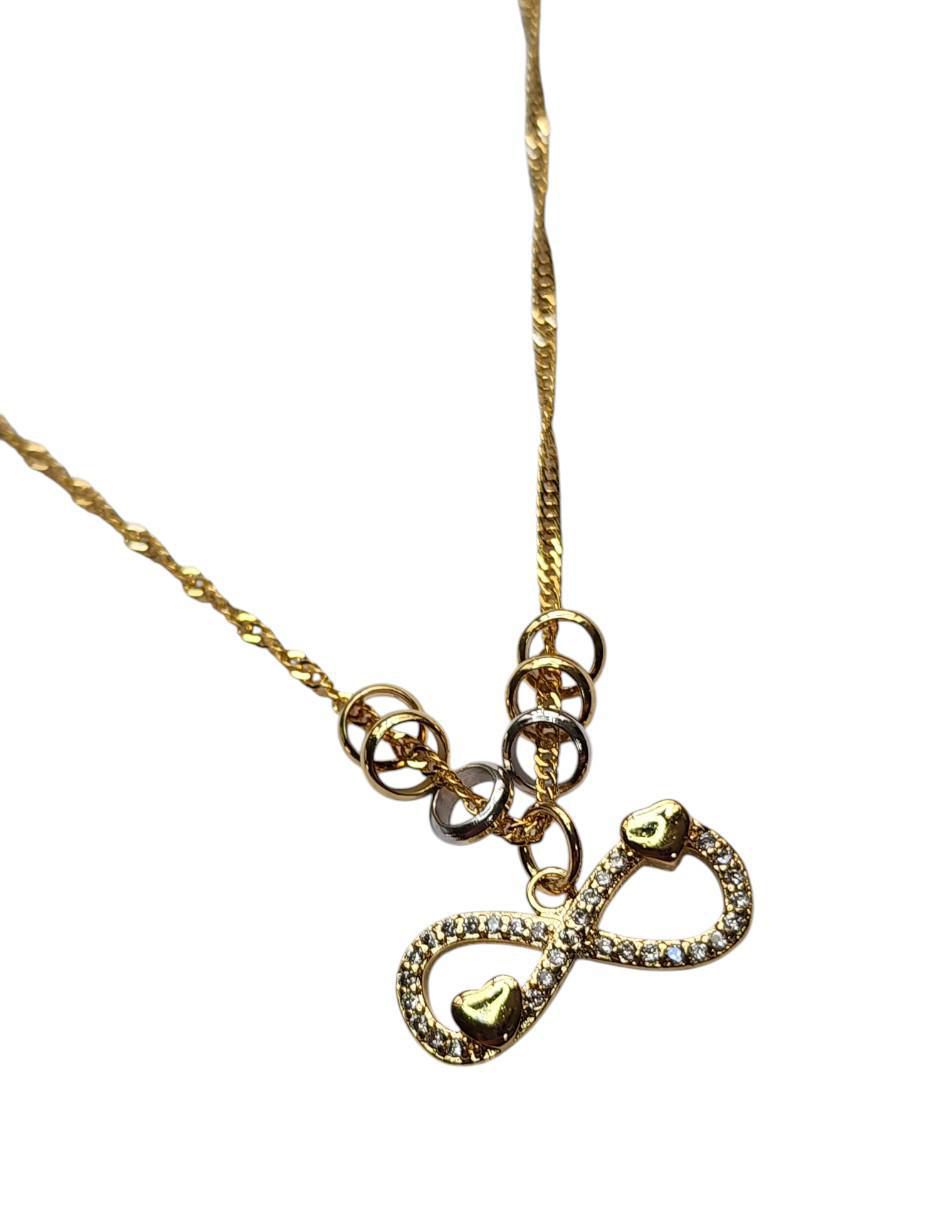 Collar con dije de infinito Limerence By Claudia Herrera de oro laminado 14 K