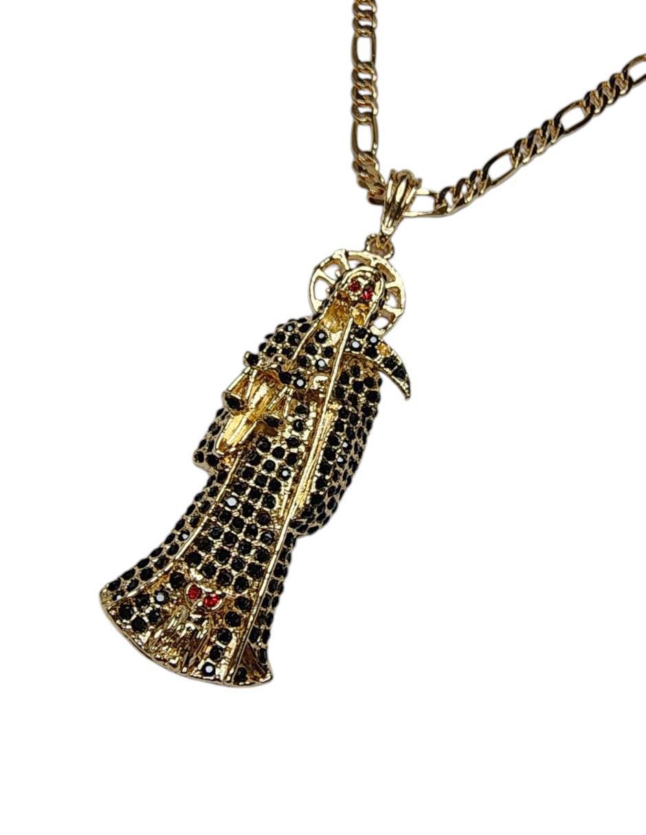 Collar con dije santos Limerence By Claudia Herrera Santa Muerte de oro laminado 14 K