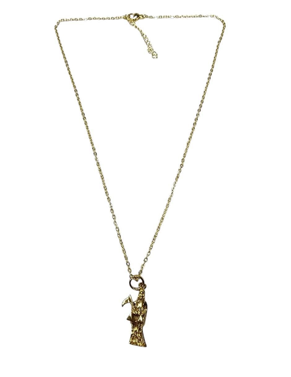 Collar con dije santos Santa Muerte de oro laminado 14 K
