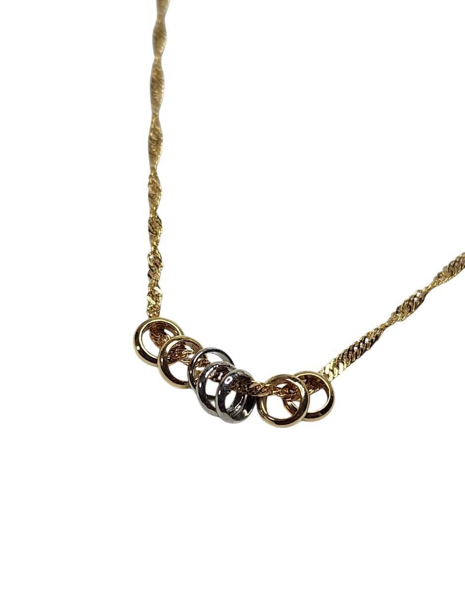 Collar con dije circular de oro laminado 14 K 2