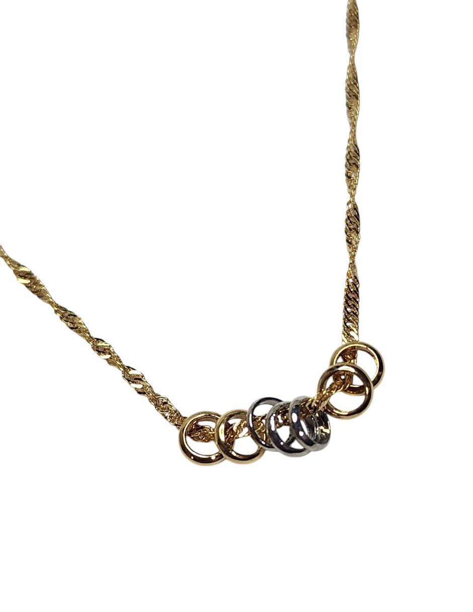Collar con dije circular de oro laminado 14 K 3