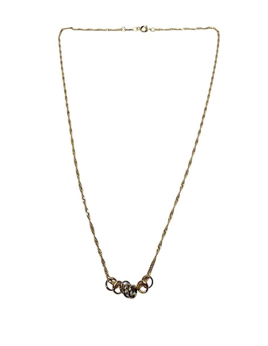 Collar con dije circular de oro laminado 14 K 4