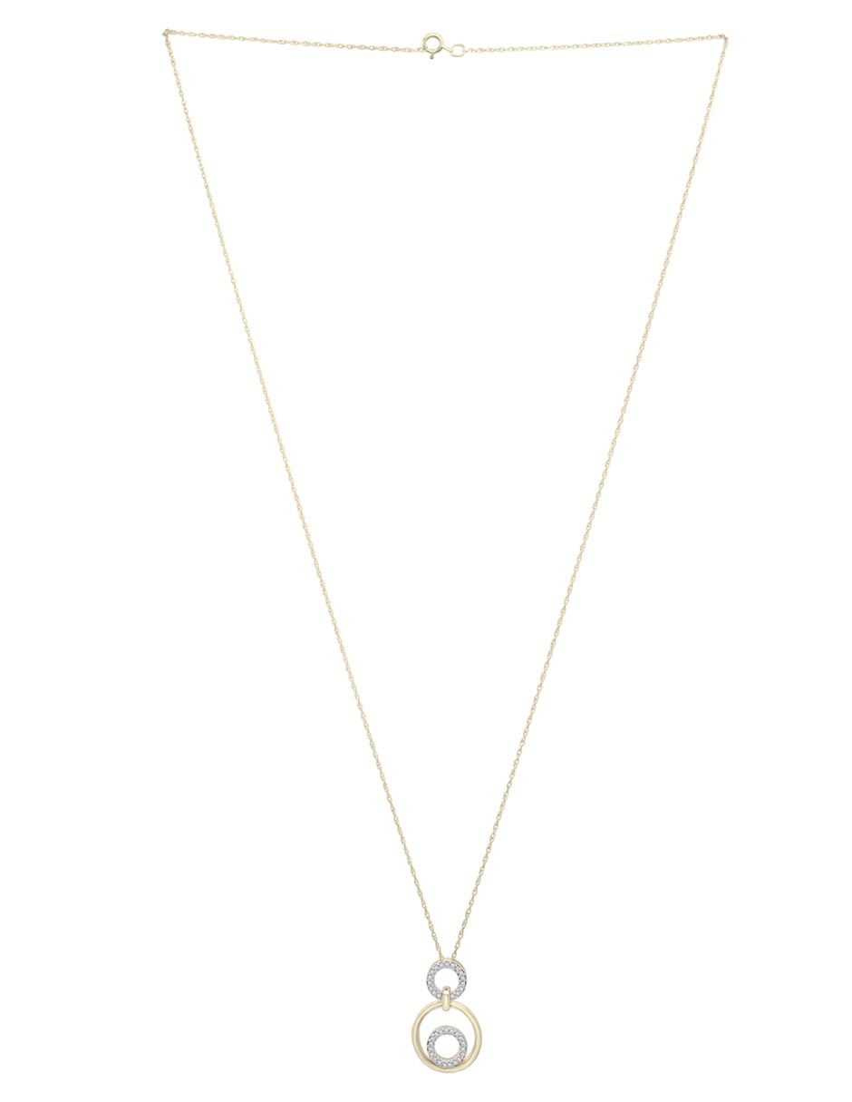 Aretes y Collar de oro 14 k diamante