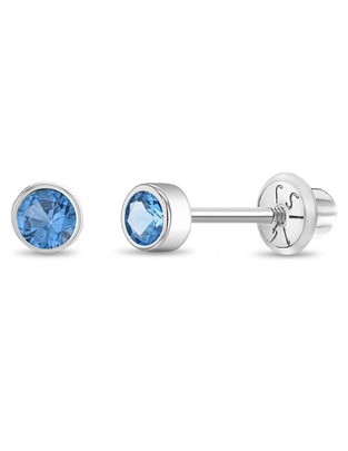 Broqueles circulares de oro blanco 14 K con acabado pulido Broqueles circulares de oro blanco 14 K con acabado pulido