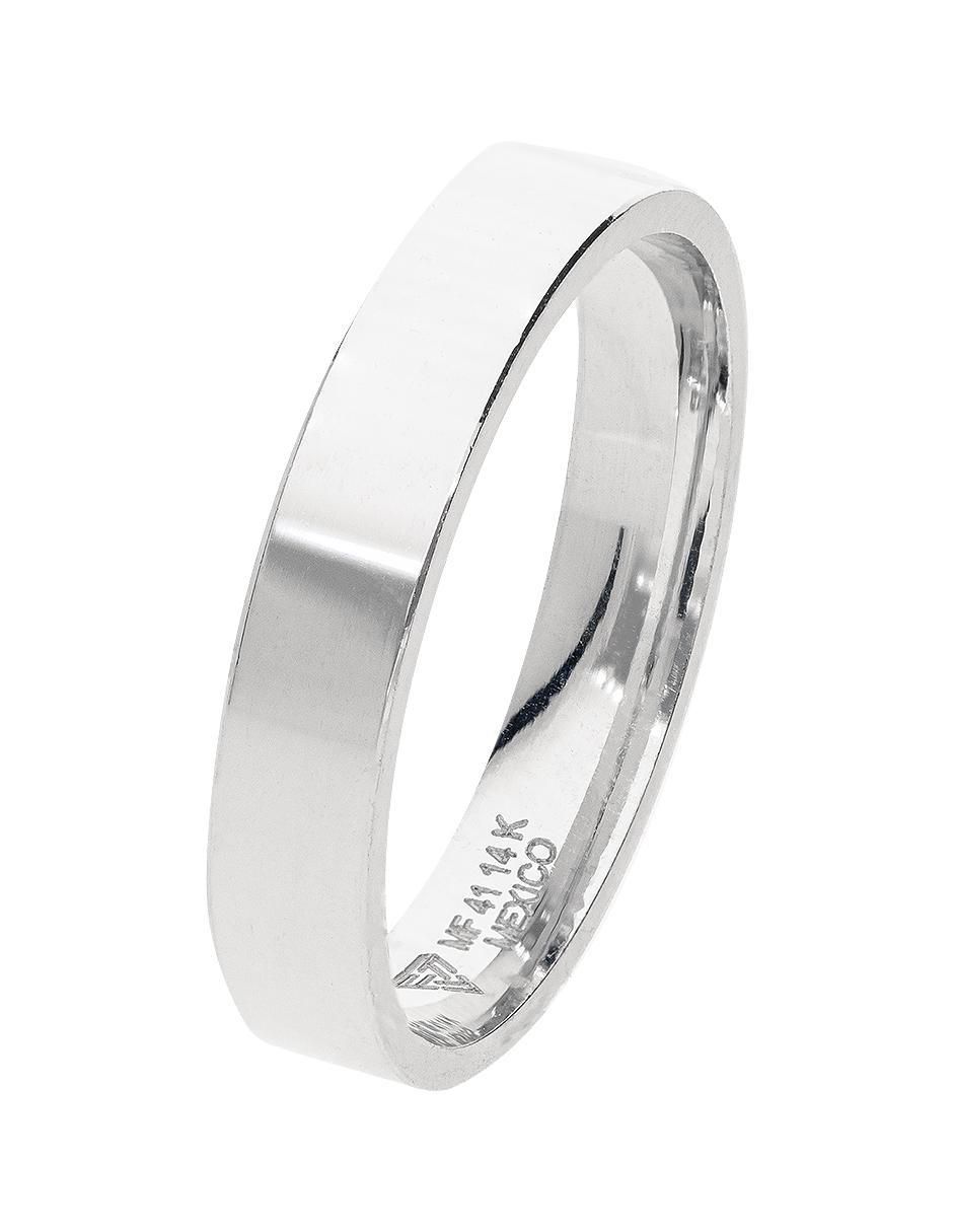 Argolla de oro blanco 14 k Promesa