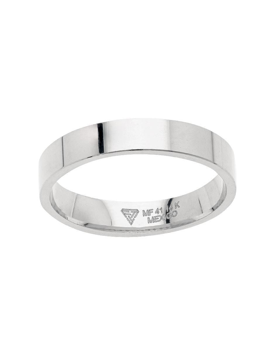 Argolla de oro blanco 14 k Promesa