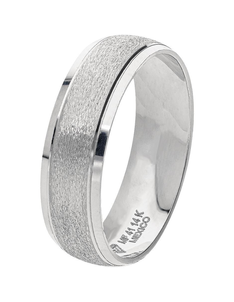 Argolla de oro blanco 14 k Cascada