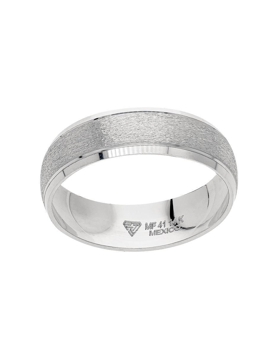 Argolla de oro blanco 14 k Cascada