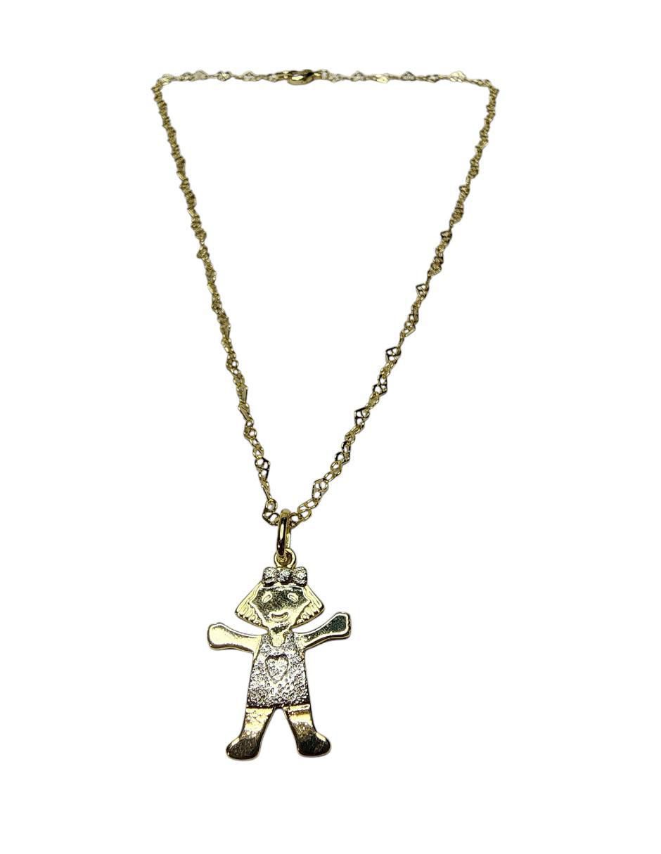 Collar con dije niña de oro laminado 5