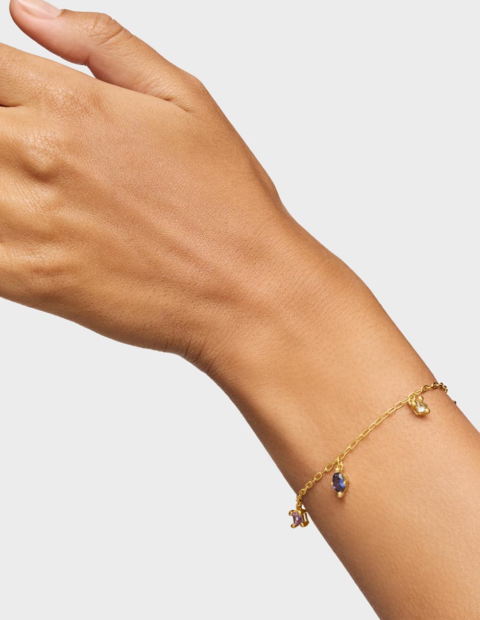 Pulsera de plata P 925 con acabado baño de oro