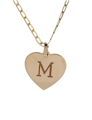 Collar de corazón Fonelli de oro amarillo 14 K