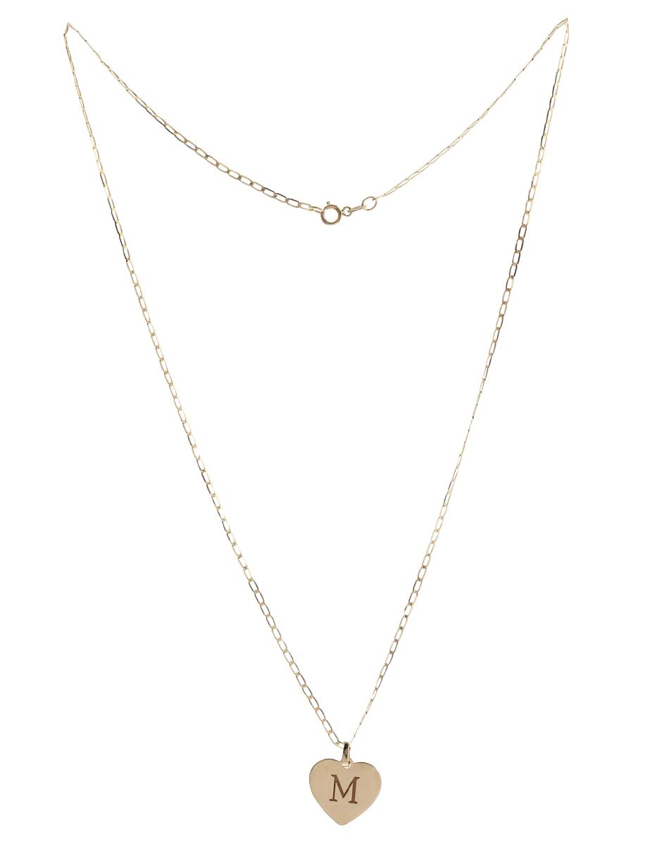 Collar de corazón Fonelli de oro amarillo 14 K