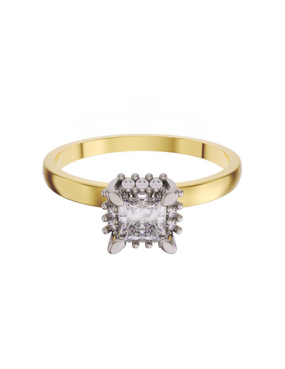 Anillo de compromiso 14 k diamante Anillo de compromiso 14 k diamante