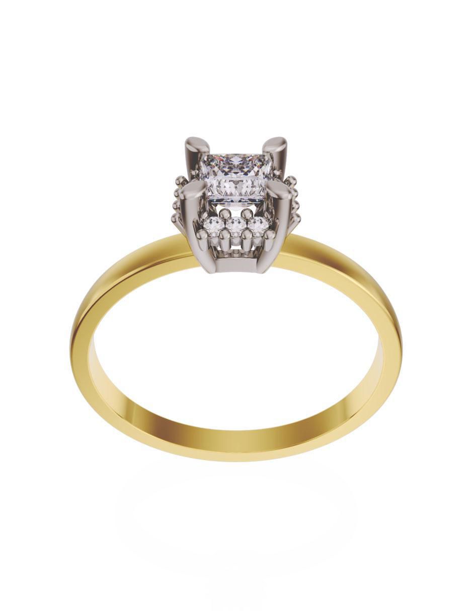 Anillo de compromiso 14 k diamante 2