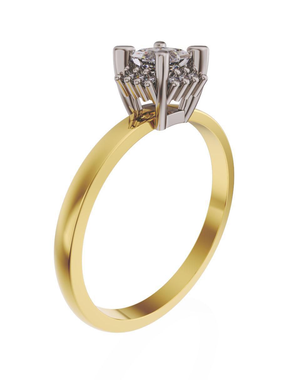 Anillo de compromiso 14 k diamante 3