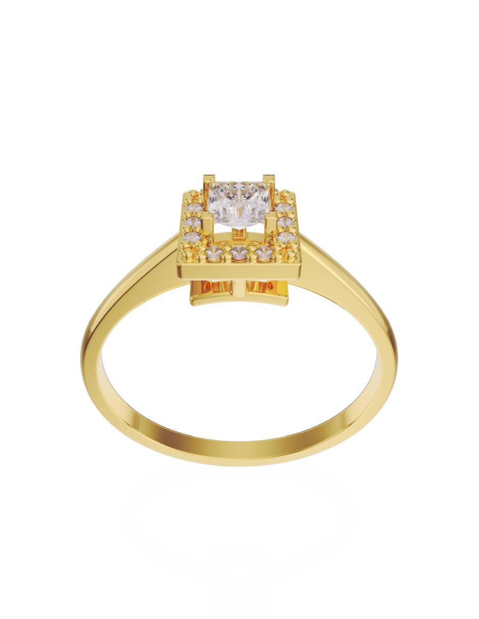 Anillo de compromiso 14 k diamante 3