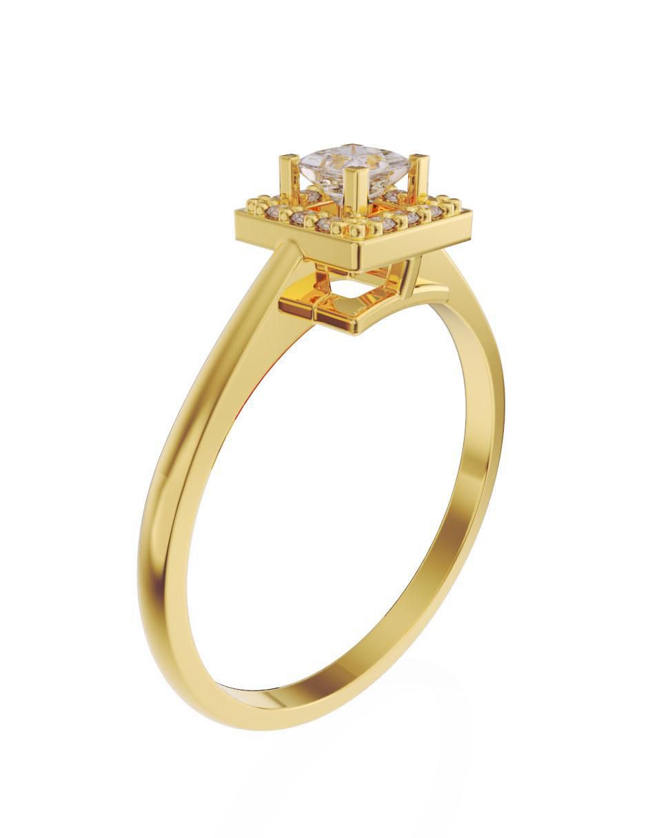 Anillo de compromiso 14 k diamante 2
