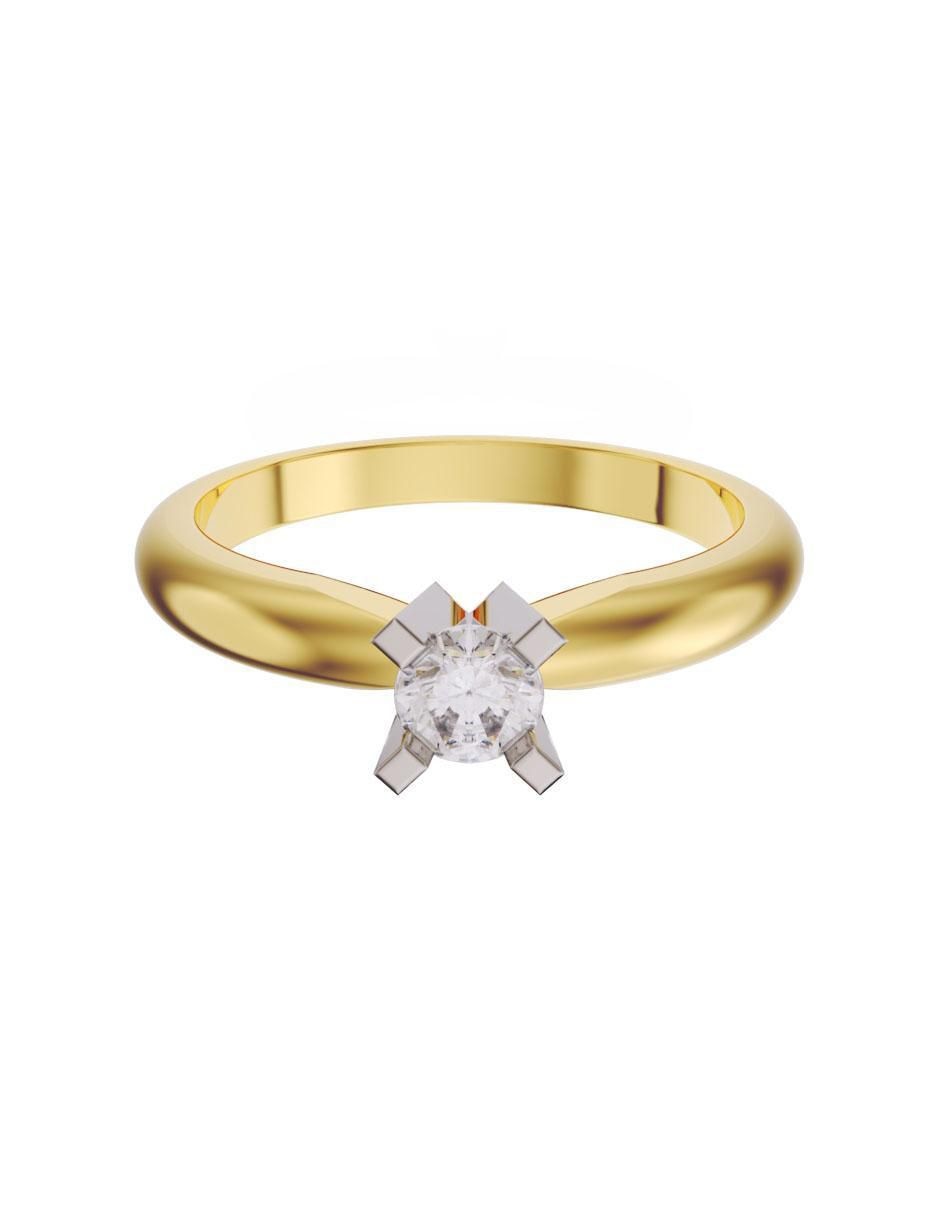 Anillo de compromiso 14 k diamante Anillo de compromiso 14 k diamante