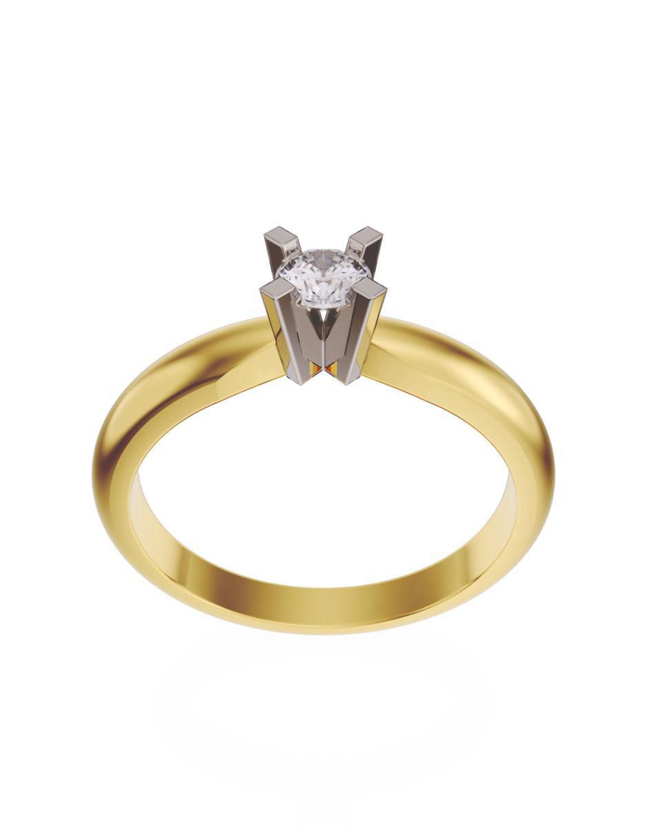 Anillo de compromiso 14 k diamante 3