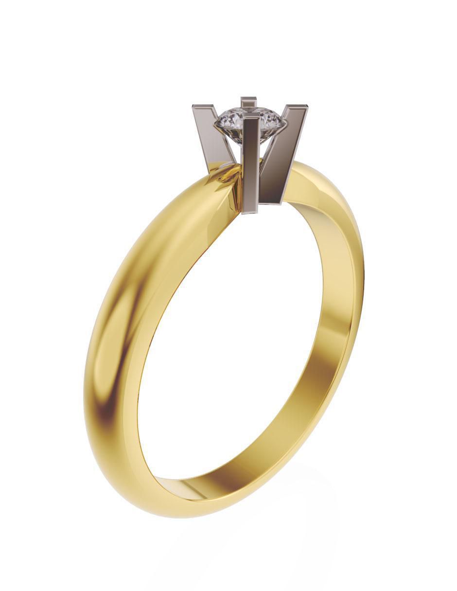 Anillo de compromiso 14 k diamante 2