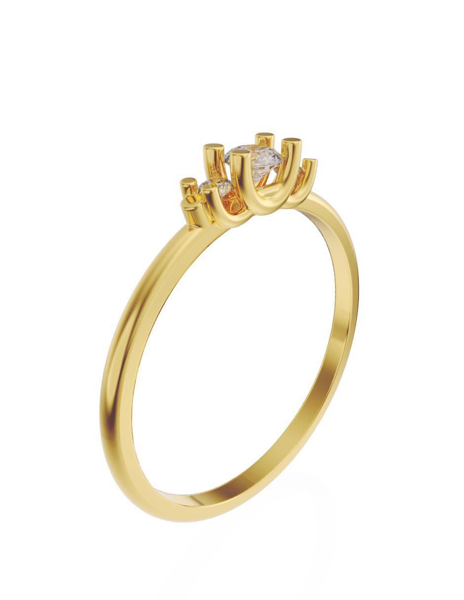 Anillo de compromiso 14 k diamante 3
