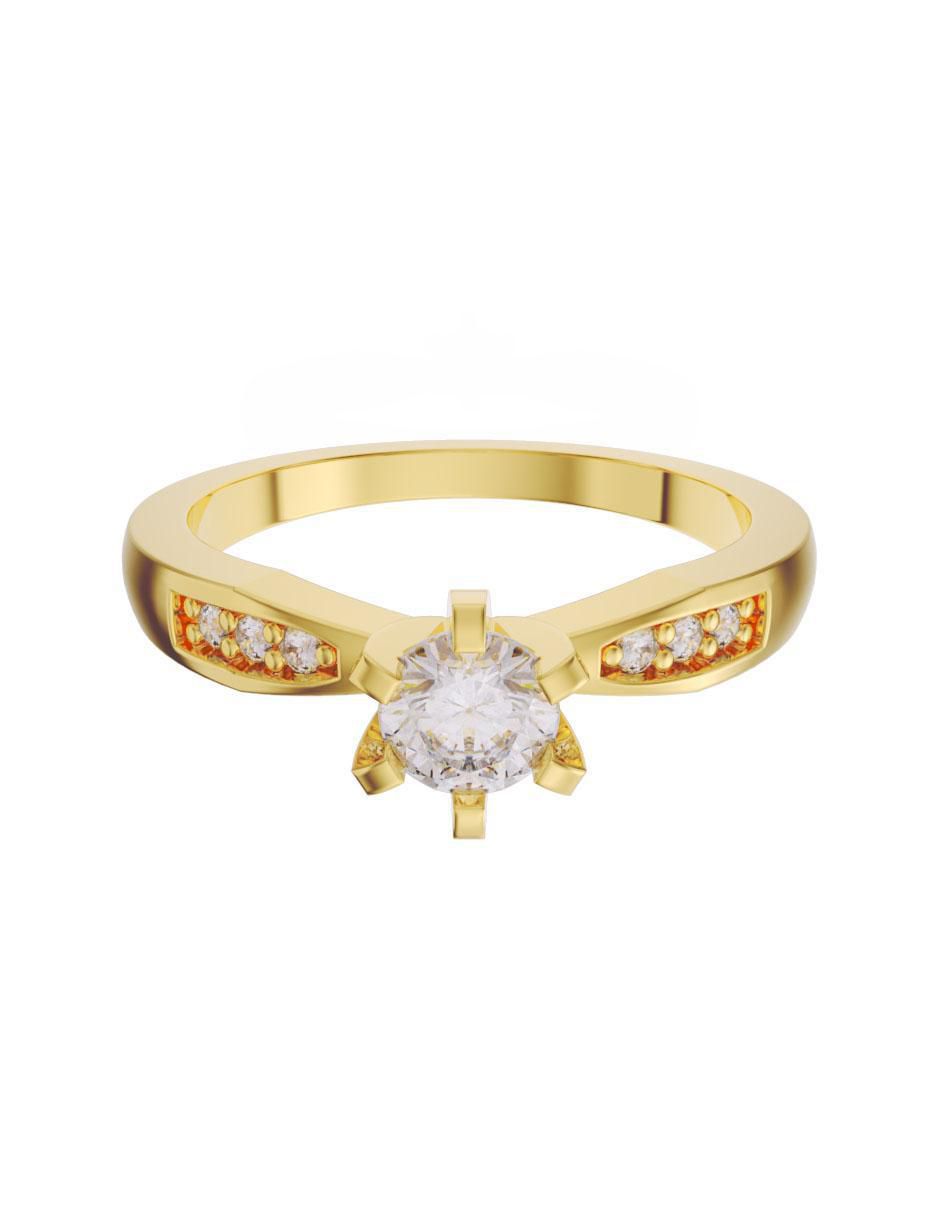 Anillo de compromiso 14 k diamante Anillo de compromiso 14 k diamante