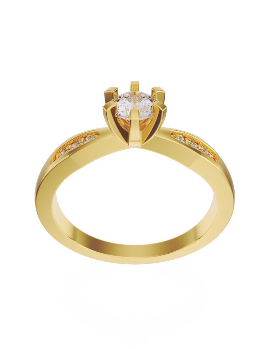 Anillo de compromiso 14 k diamante 3