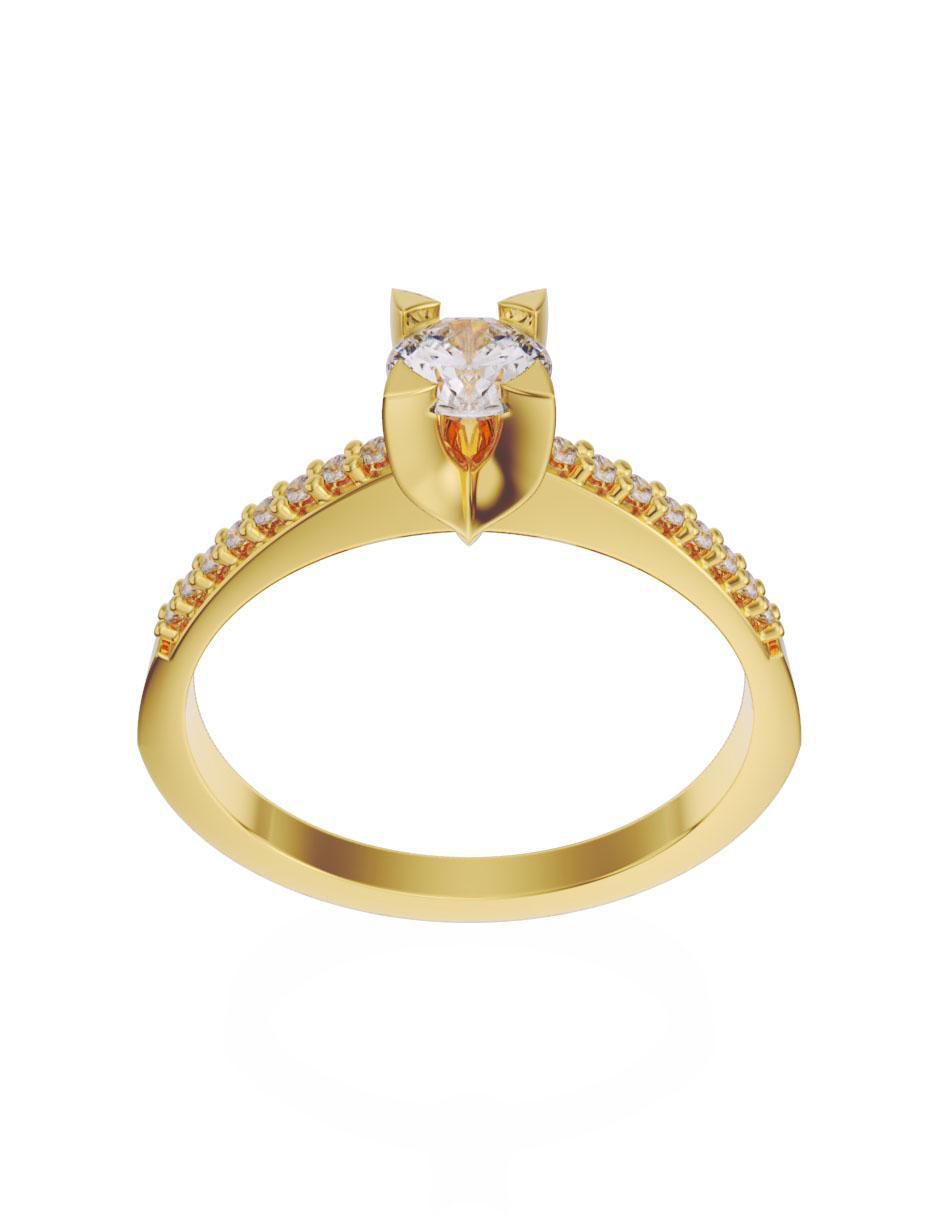 Anillo de compromiso 14 k diamante 3