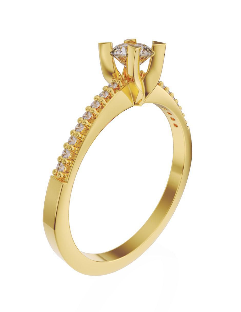 Anillo de compromiso 14 k diamante 2