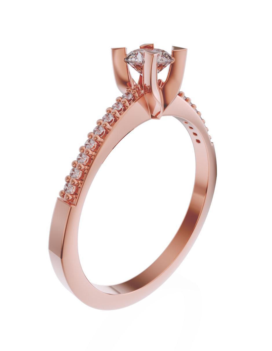 Anillo de compromiso 14 k diamante 3