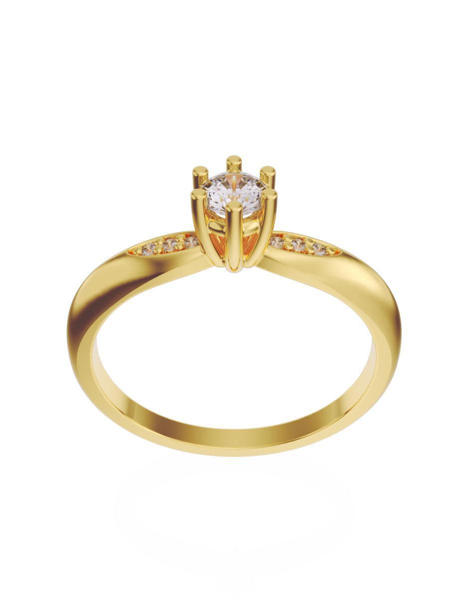Anillo de compromiso 14 k diamante 2