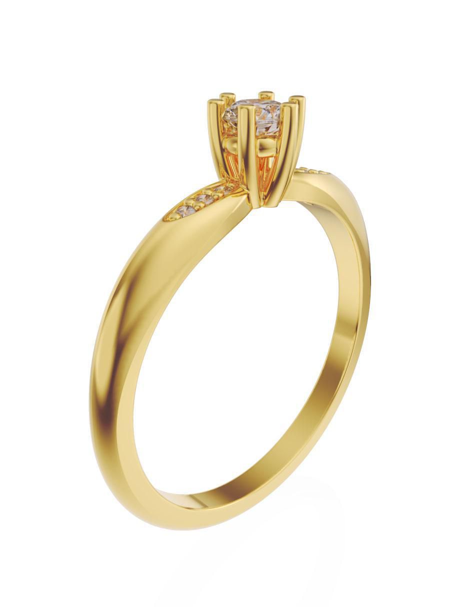 Anillo de compromiso 14 k diamante 3