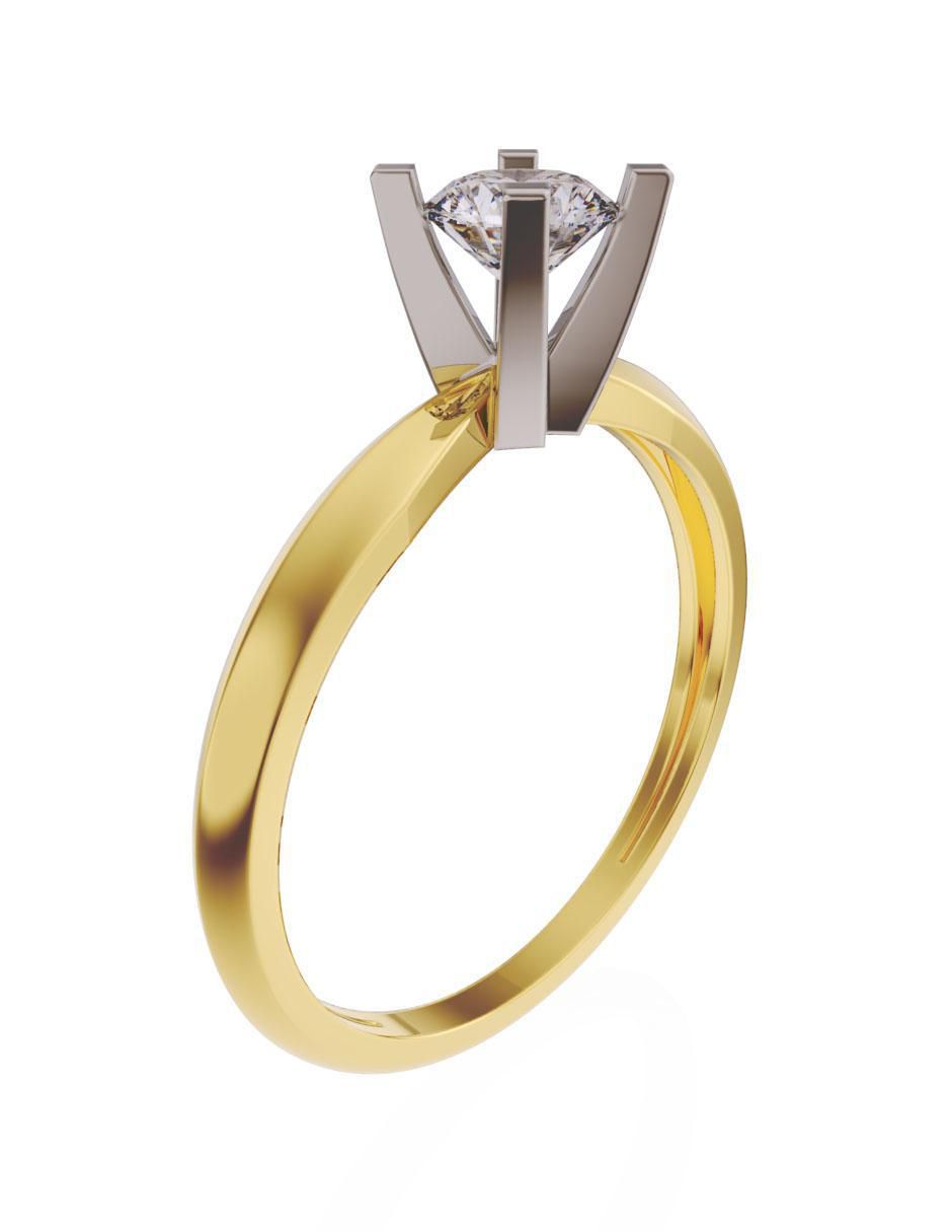 Anillo de compromiso 14 k diamante 3