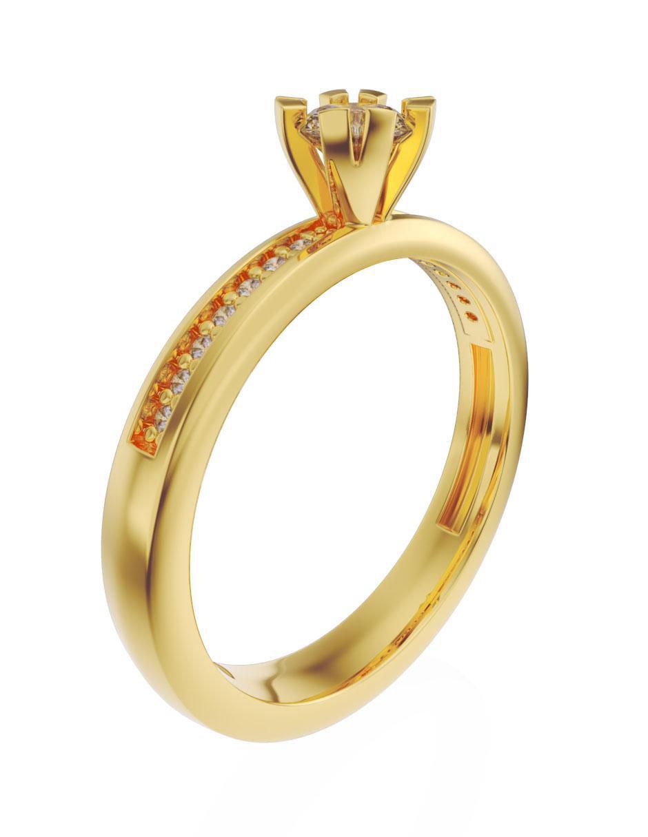 Anillo de compromiso 14 k diamante 3