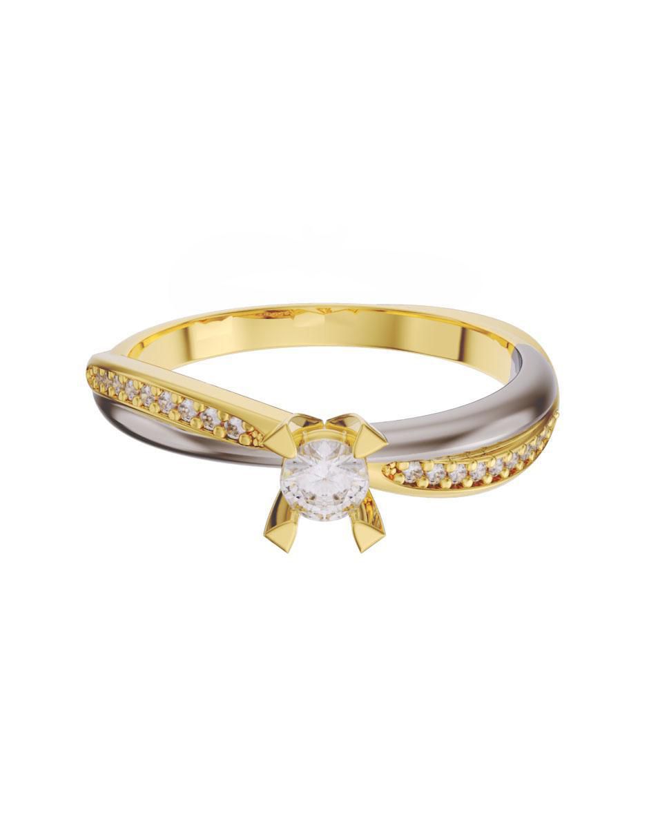 Anillo de compromiso 14 k diamante Anillo de compromiso 14 k diamante