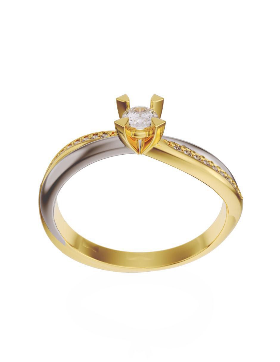 Anillo de compromiso 14 k diamante 3