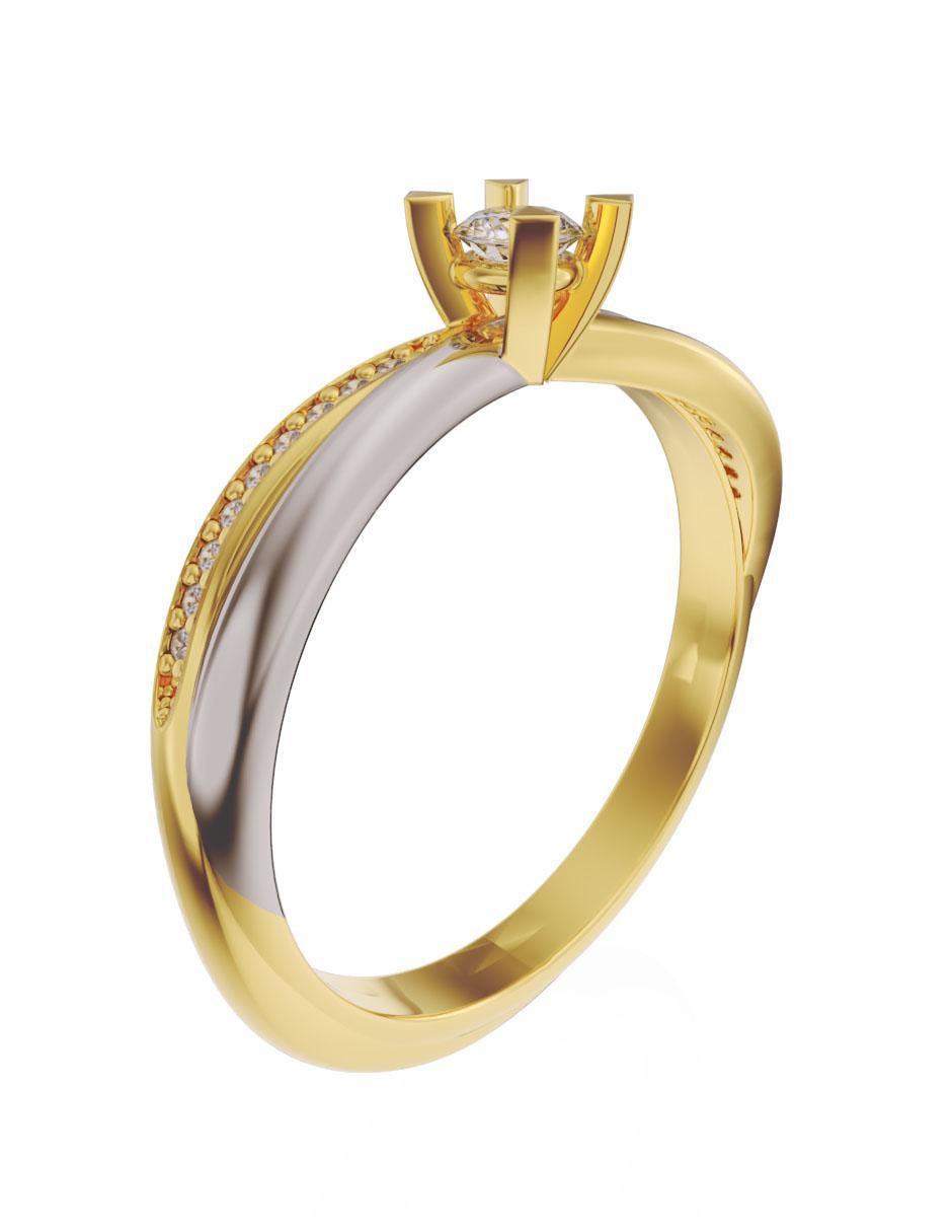Anillo de compromiso 14 k diamante 2