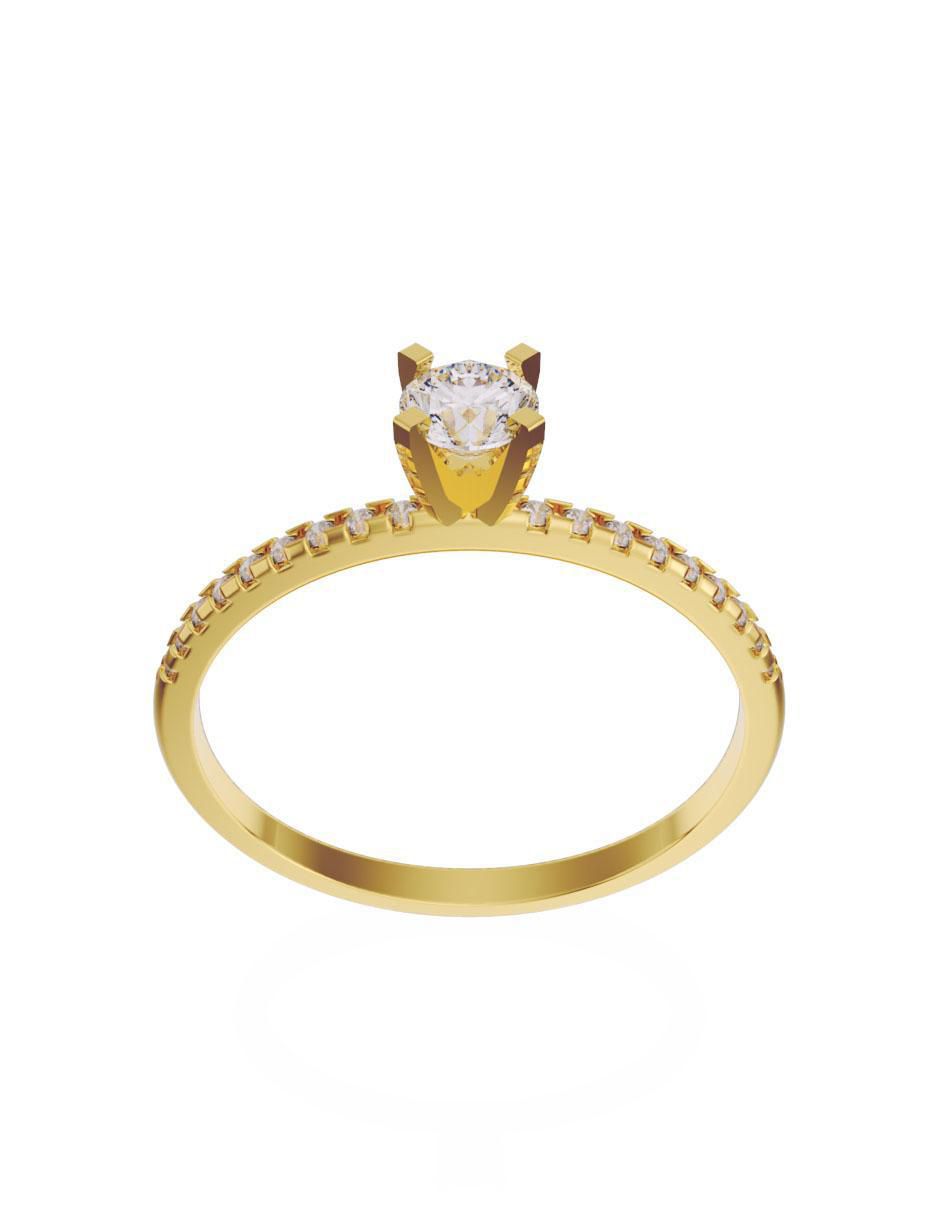 Anillo de compromiso 14 k diamante 2