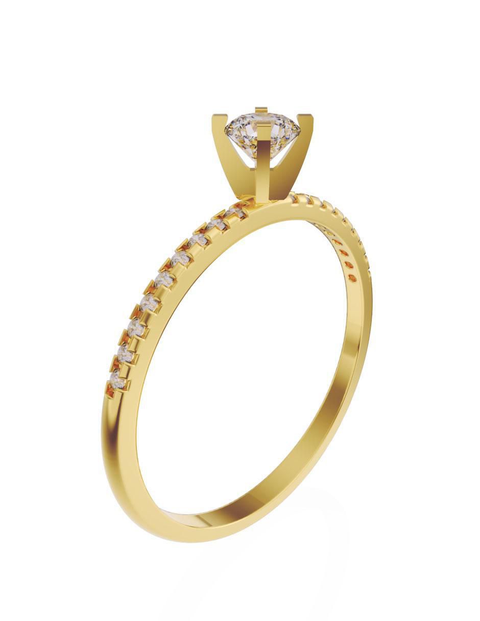 Anillo de compromiso 14 k diamante 3