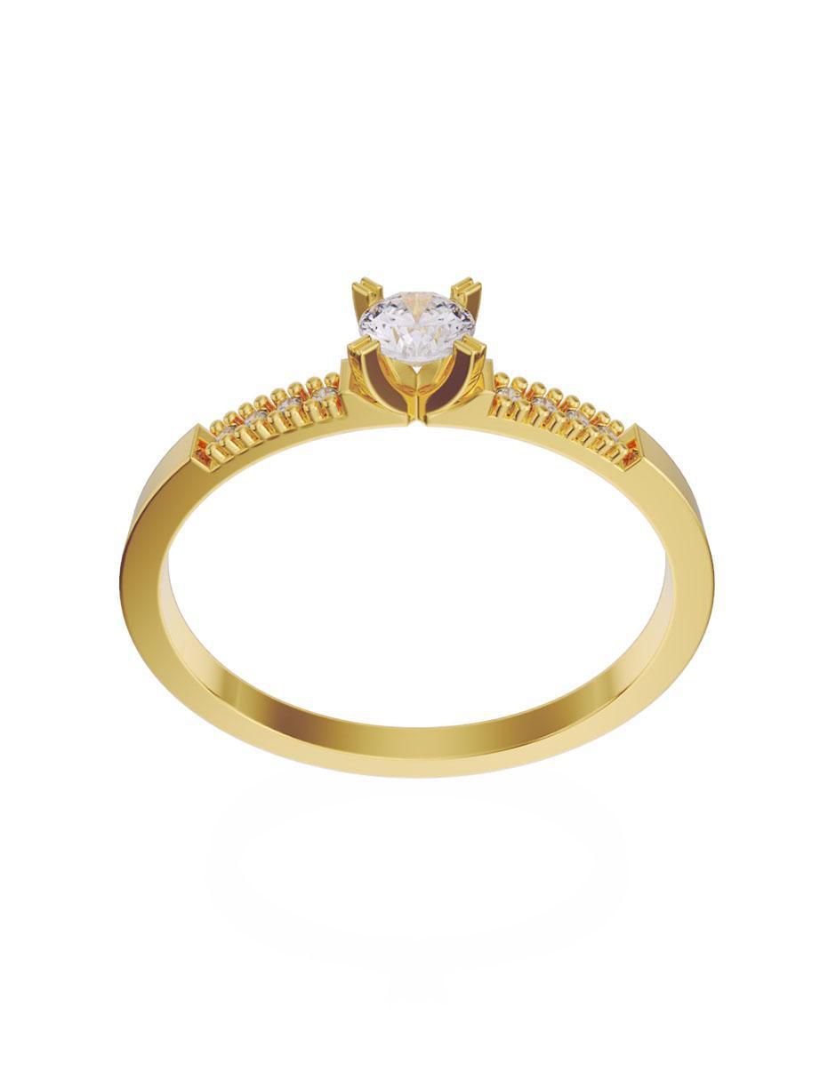 Anillo de compromiso 14 k diamante 3
