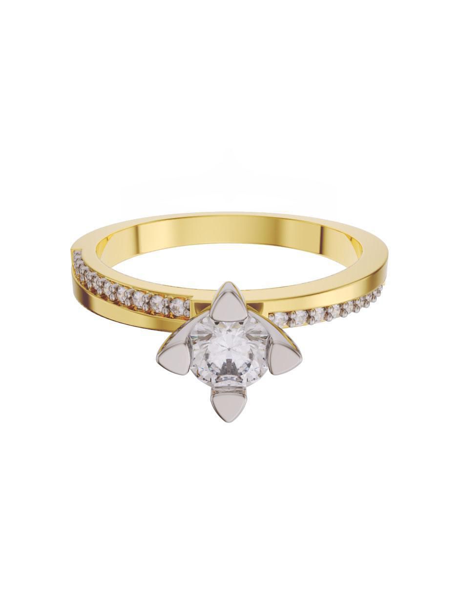 Anillo de compromiso 14 k diamante Anillo de compromiso 14 k diamante