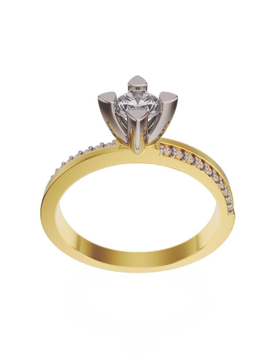 Anillo de compromiso 14 k diamante 3