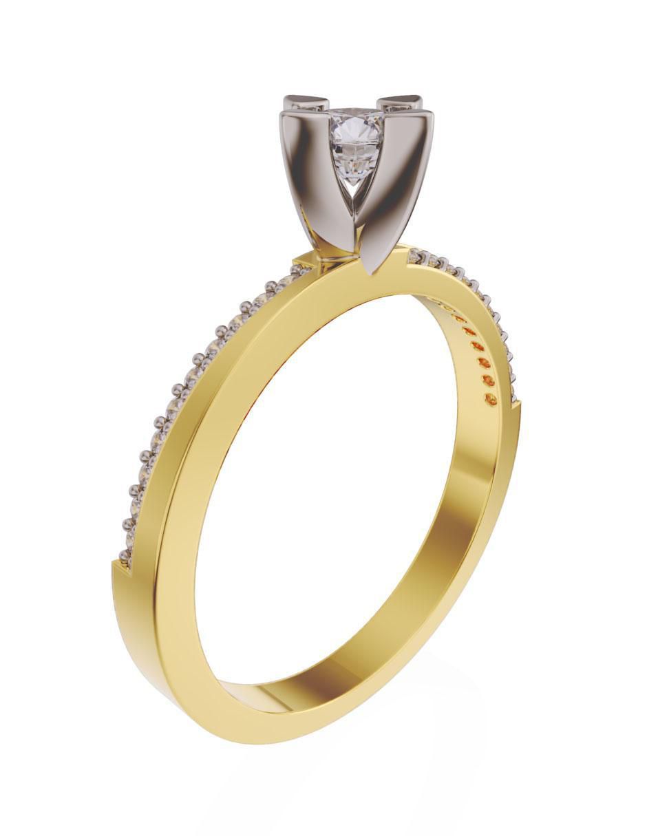 Anillo de compromiso 14 k diamante 2