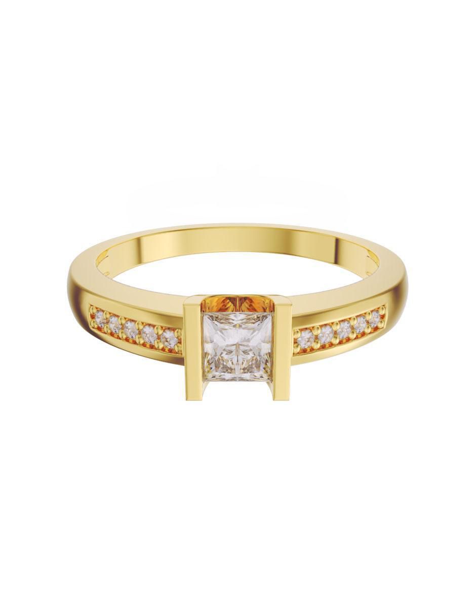 Anillo de compromiso 14 k diamante Anillo de compromiso 14 k diamante