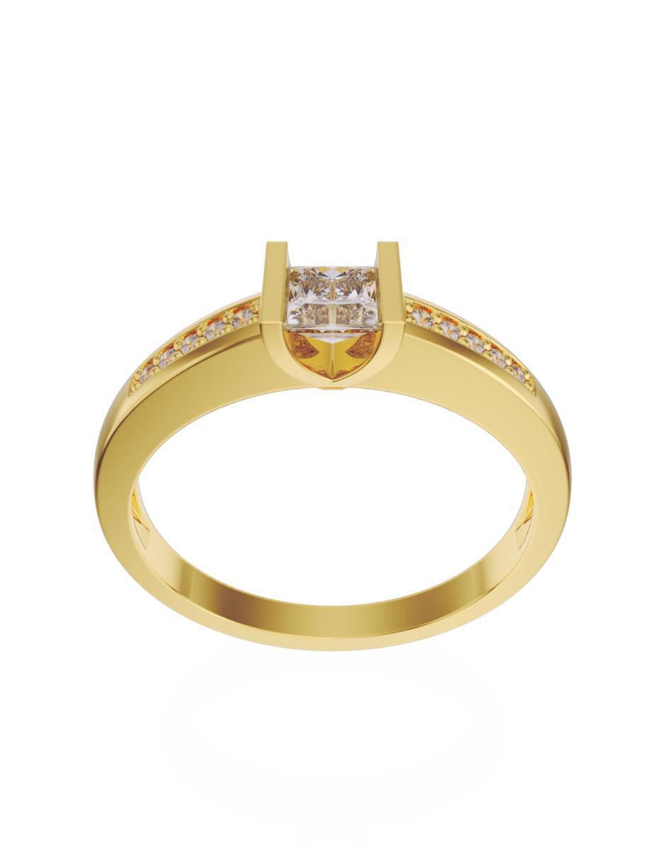 Anillo de compromiso 14 k diamante 2