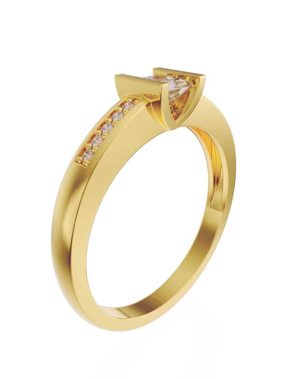 Anillo de compromiso 14 k diamante 3