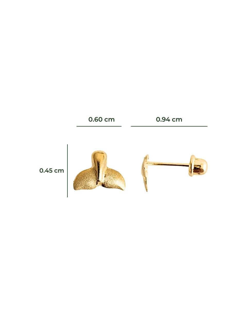 Broqueles de sirena de oro amarillo 10 K con acabado liso 4