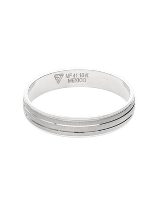 Anillo de compromiso de oro blanco 10 K Fonelli Alianza